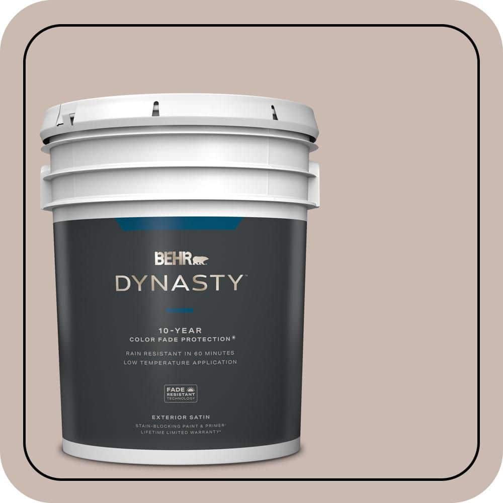BEHR DYNASTY 5 gal. #N170-3 Gray Ashlar Satin Enamel Exterior Stain-Blocking Paint & Primer