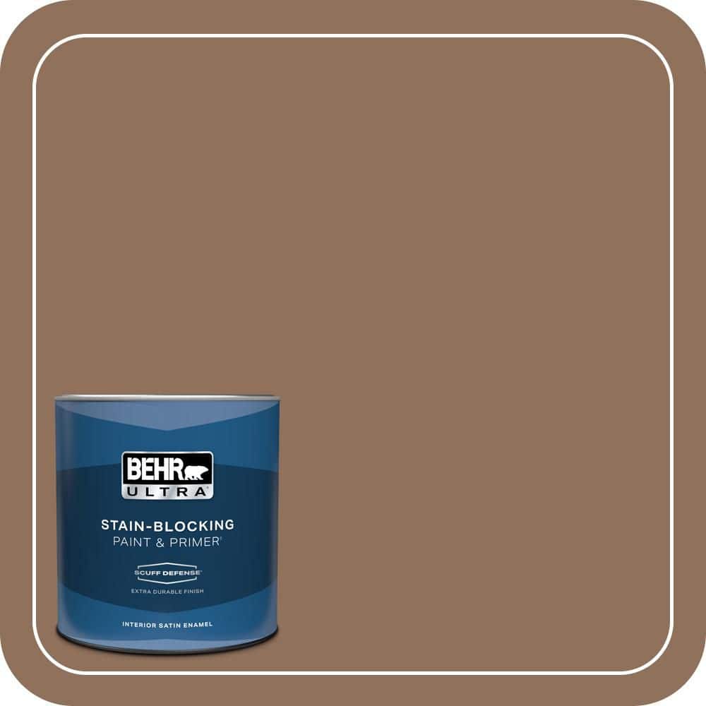 BEHR ULTRA 1 qt. #N240-6 Wild Mustang Extra Durable Satin Enamel Interior Paint & Primer