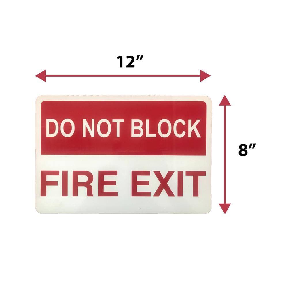 BISON LIFE Red/White, Do Not Block Fire Exit Sign, Metal Fire Safety Sign (10-Pieces) (2)