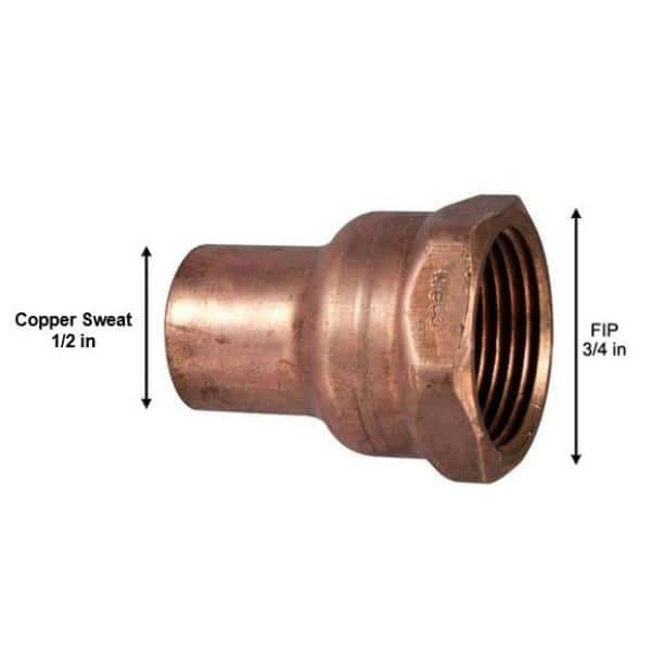 Everbilt 1/2 in. x 3/4 in. Copper Pressure Cup x FIP Female Adapter Fitting (3)