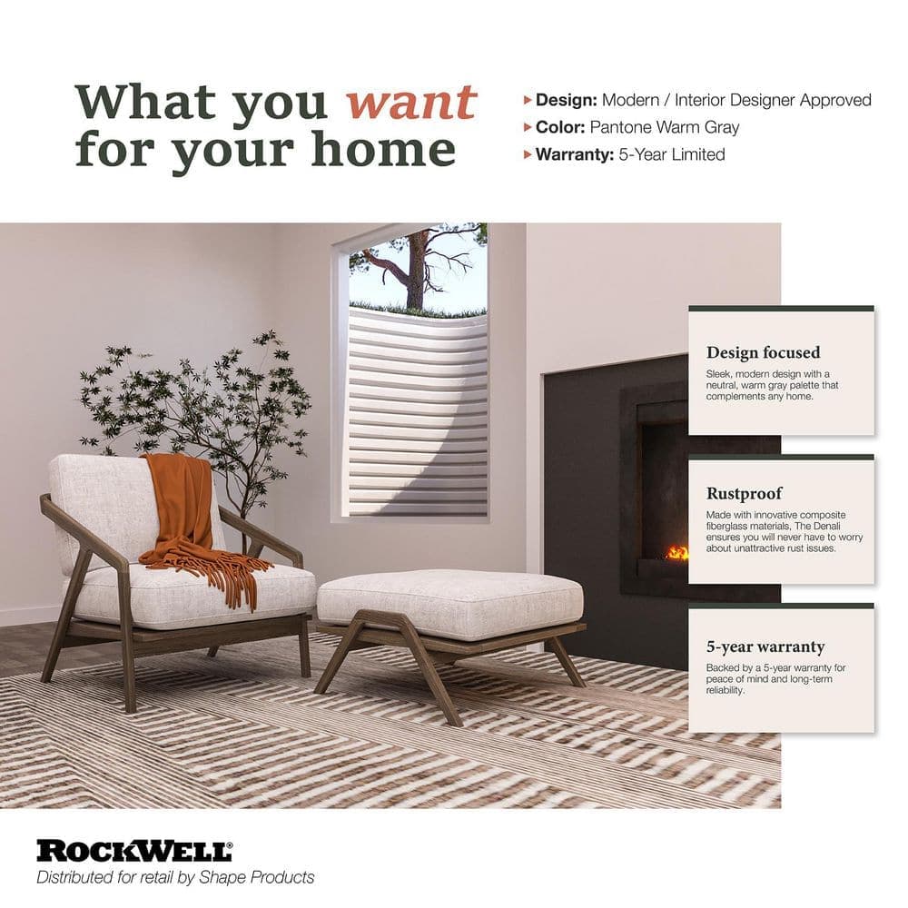 SHAPE PRODUCTS Rockwell Denali 60 in. x 39 in. x 60 in. Composite Window Well with Aluminum Bar Grate and Ladder (2)