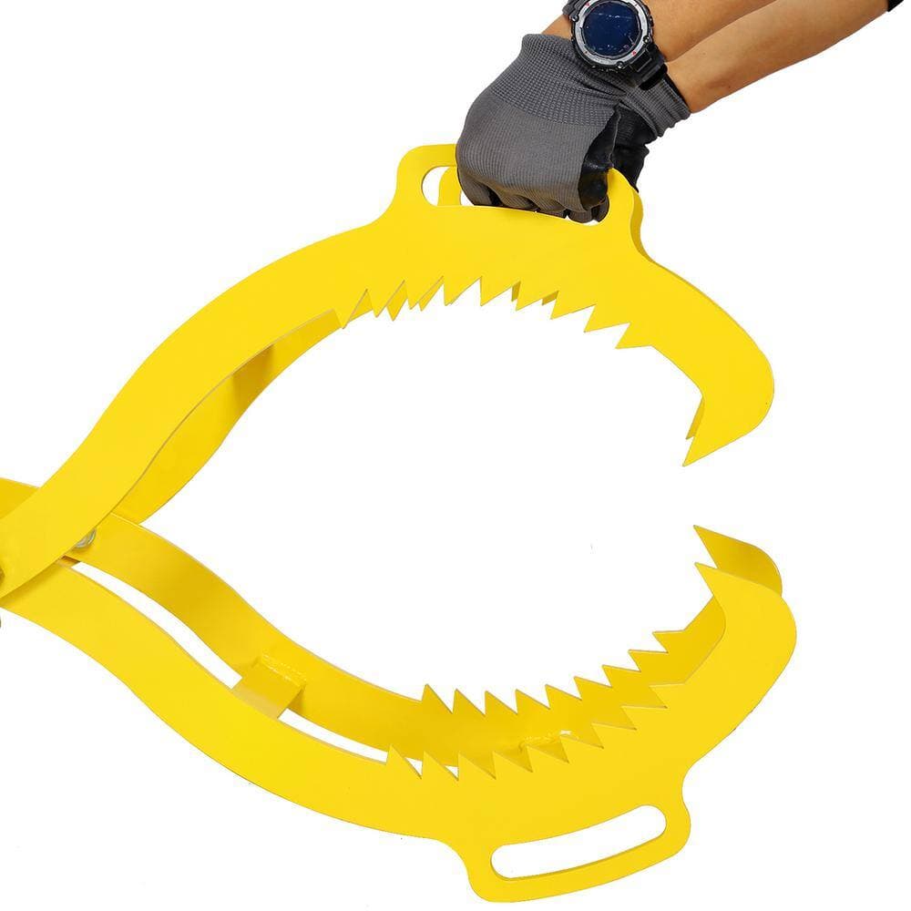 Tatayosi 32 in. 4 Claw Timber Log Lifting Logging Tongs Grabber Tong Kit in Yellow (3)