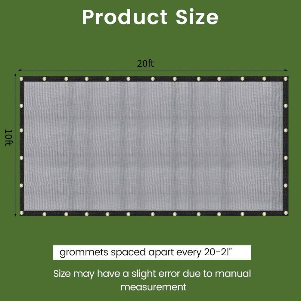 Unbranded 10 ft. x 20 ft. Mesh Shade Tarp 60-70% Sun Block Black 1 Panel (2)