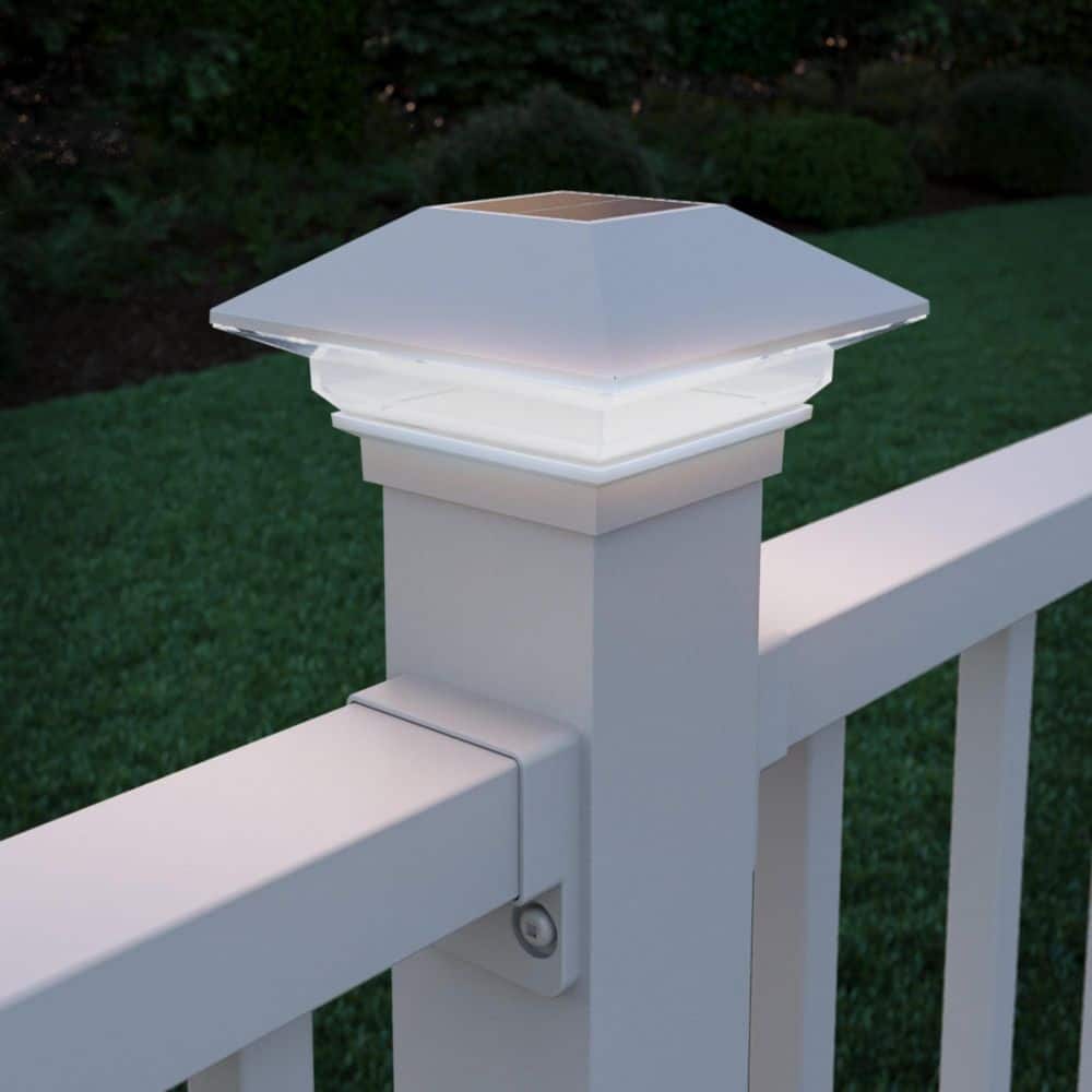 Deckorators 2-1/2 in. x 2-1/2 in. White Plastic Solar Post Cap (2)