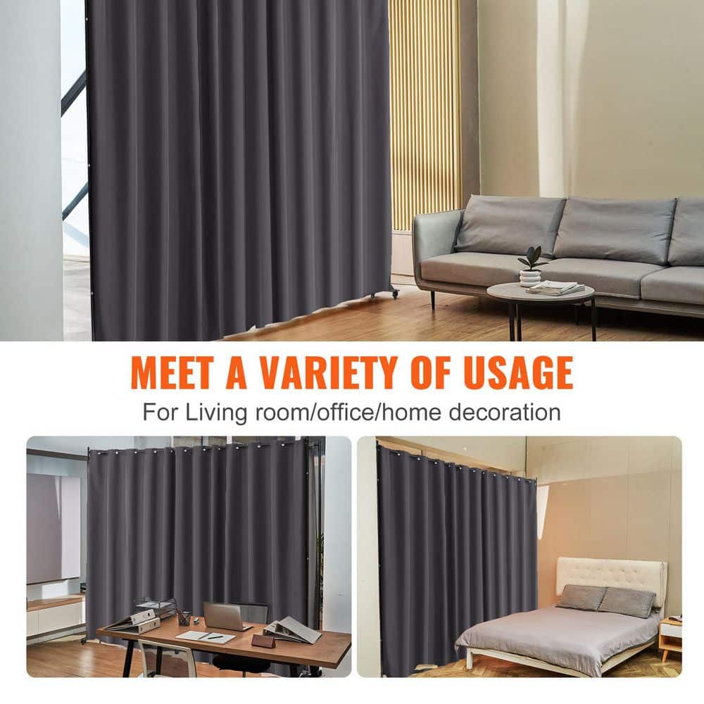 SKYSHALO Room Divider, Portable Panel Room Divider with Wheels Curtain Divider Stand, Freestanding Room Divider Privacy Screen (2)