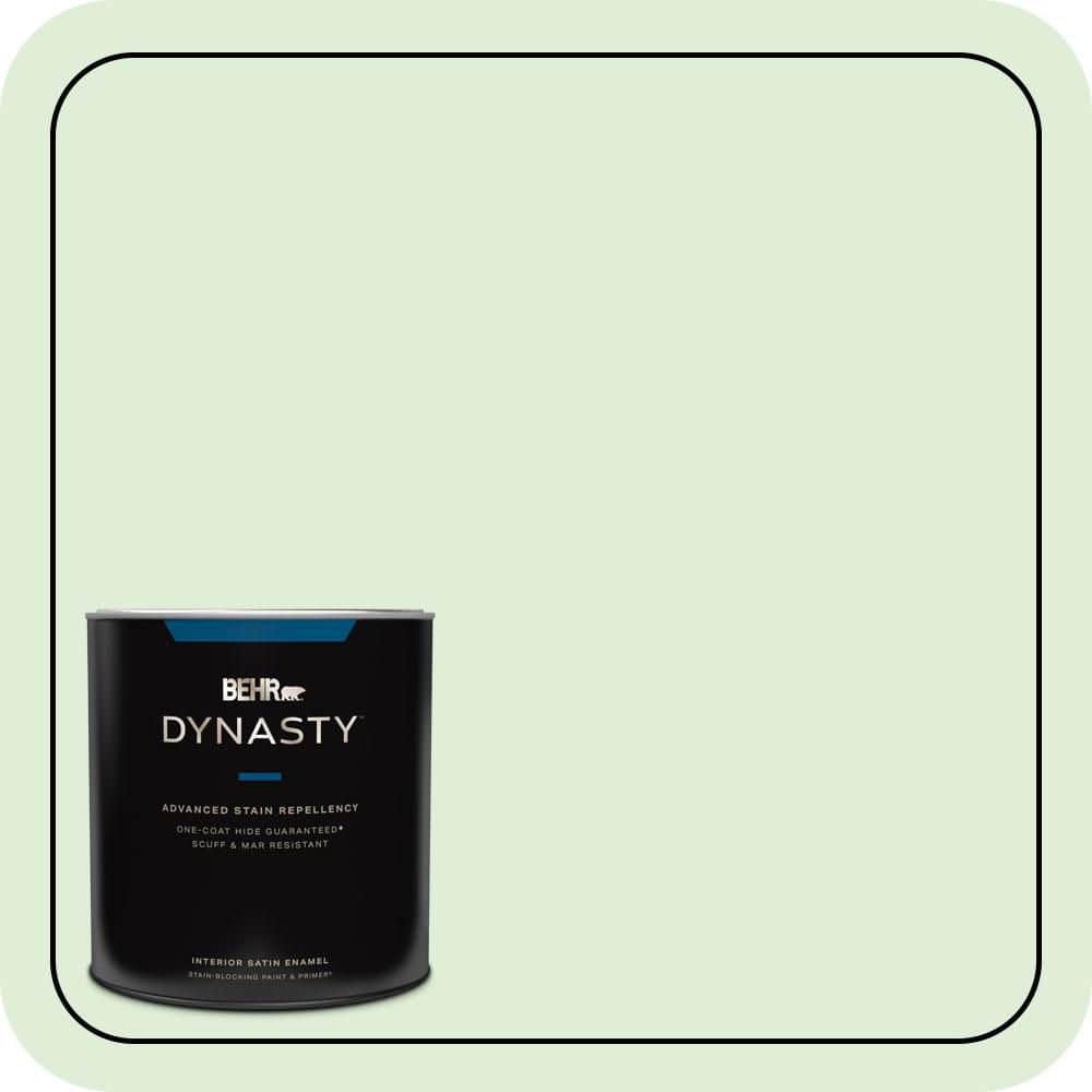 BEHR DYNASTY 1 qt. #440C-2 Cucumber Crush Satin Enamel Interior Stain-Blocking Paint & Primer