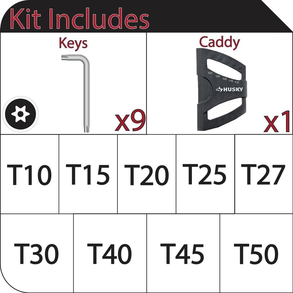 Husky Magnetic Tamperproof TORX L- Key Set (9-Piece) (2)