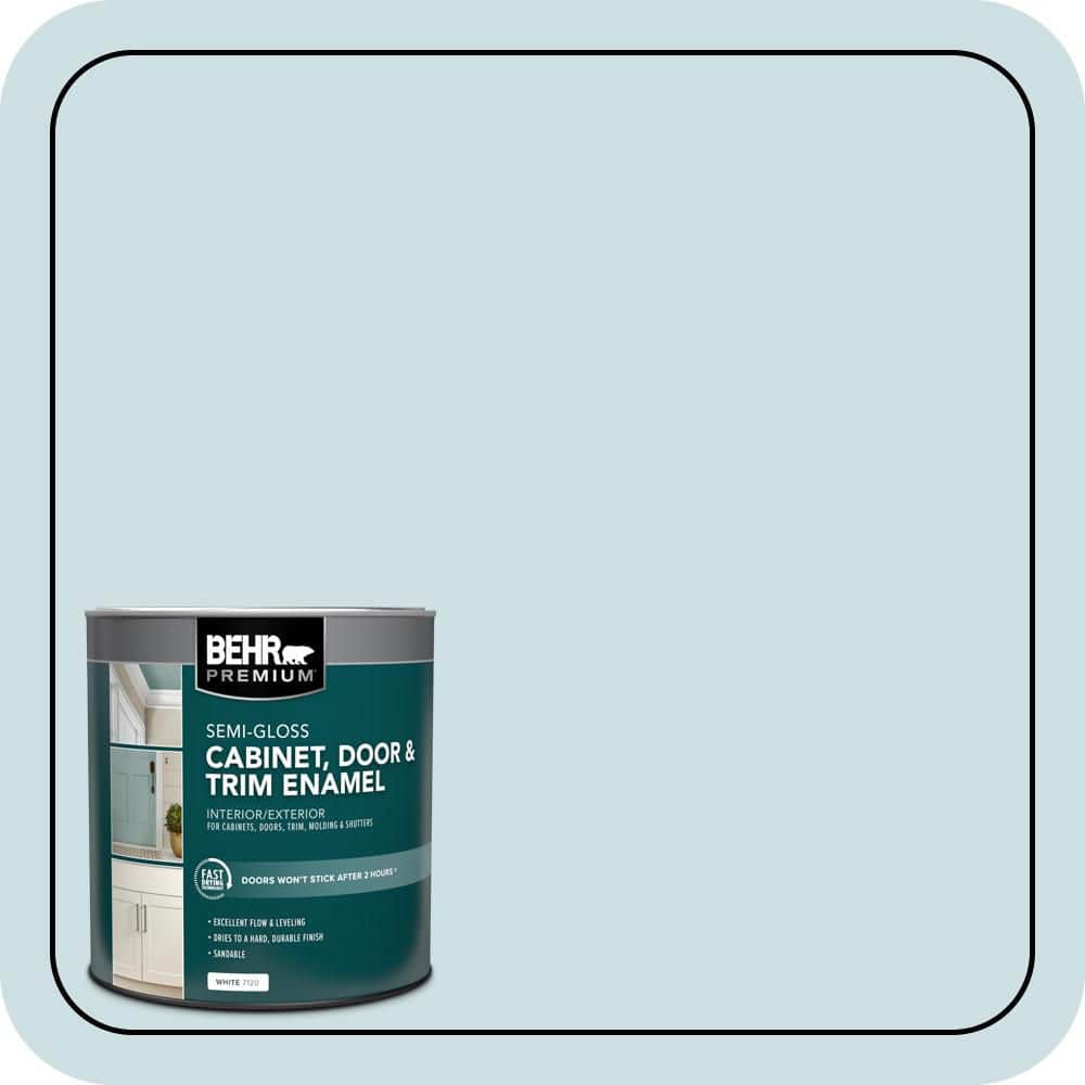 BEHR PREMIUM 1 qt. #S450-1 Beach Foam Semi-Gloss Enamel Interior/Exterior Cabinet, Door & Trim Paint