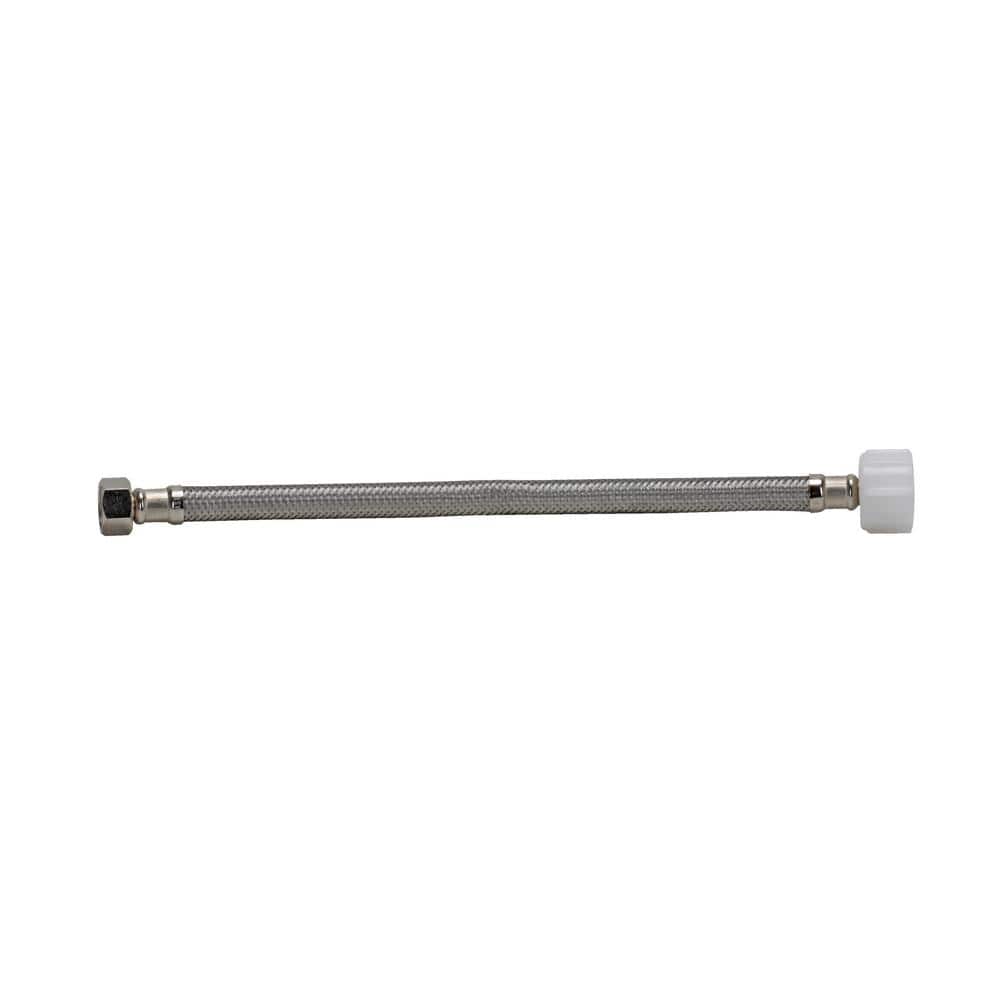 Fluidmaster 1/2 in. Compression x 7/8 in. Ballcock x 16 in. L Braided Stainless Steel Toilet Connector (2)