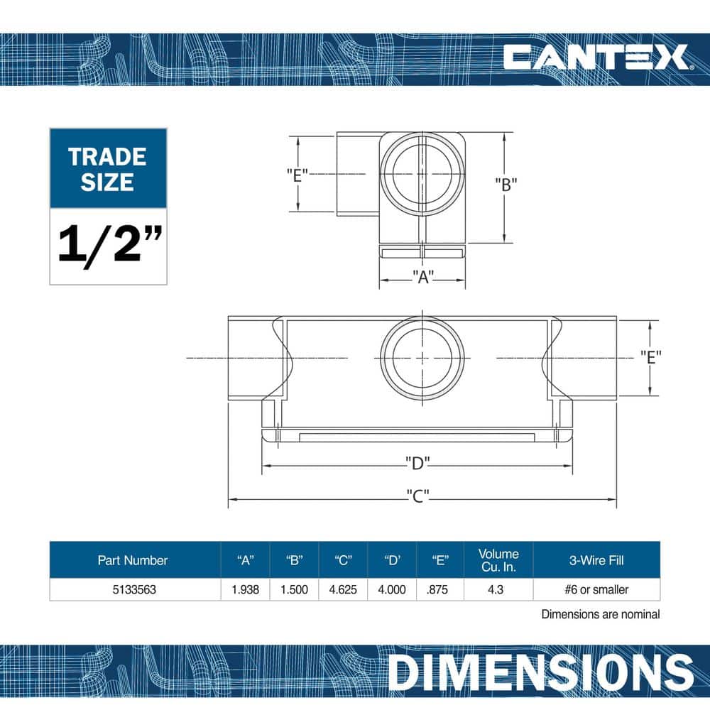 .5 in. Type T PVC Conduit Body Conduit Fitting for Cantex PVC Conduits (2)