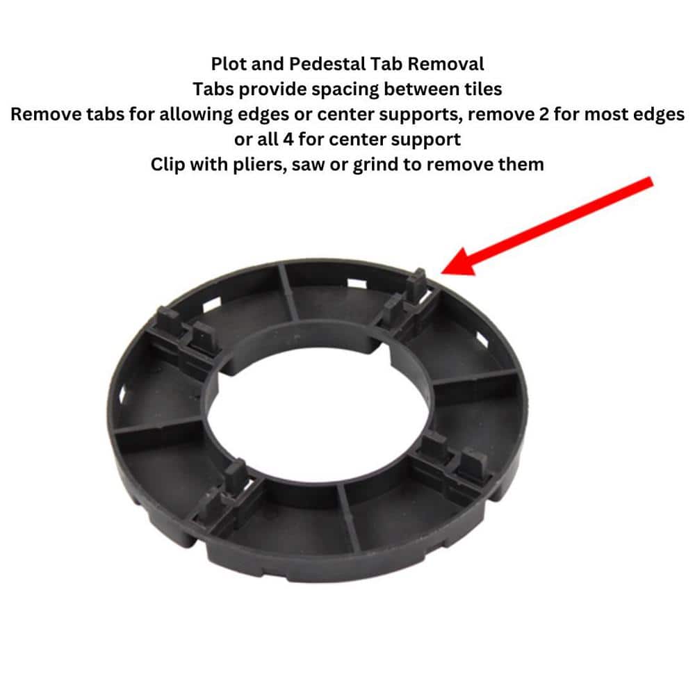 The Tile Doctor 914829-12 Fixed Plastic Pedestal .5" Base Plate for Tile and Paver Pedestal System (12-Pieces/Box) (2)
