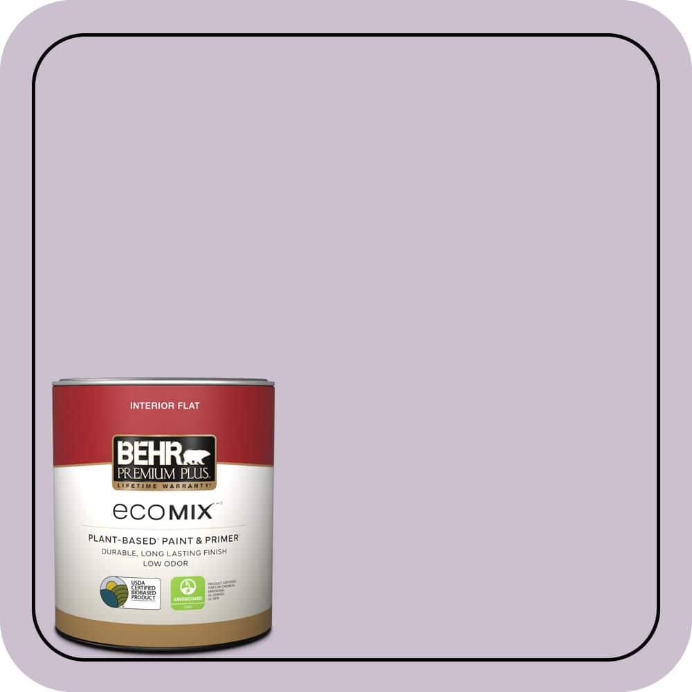 BEHR PREMIUM PLUS 1 qt. #S100-2 Romantic Poetry Flat EcoMix Plant-Based Interior Paint & Primer (1)