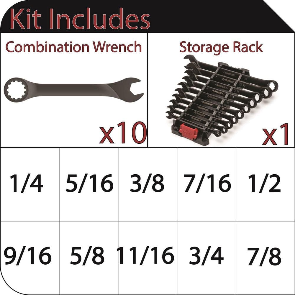 Husky Universal SAE Combination Wrench (10-Piece) (2)