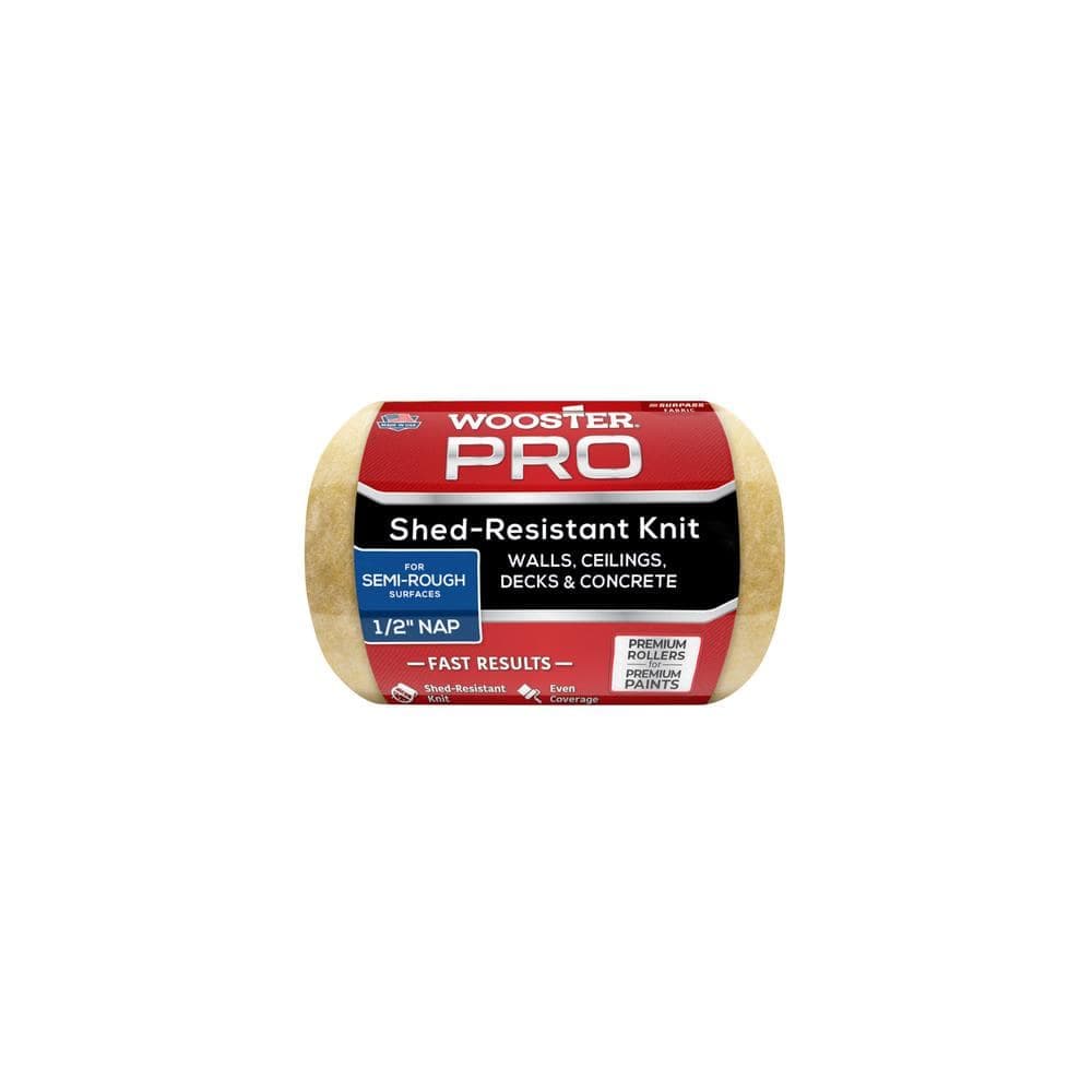 Wooster 4 in. x 1/2 in. Pro Surpass Shed-Resistant Knit High-Density Fabric Roller Cover