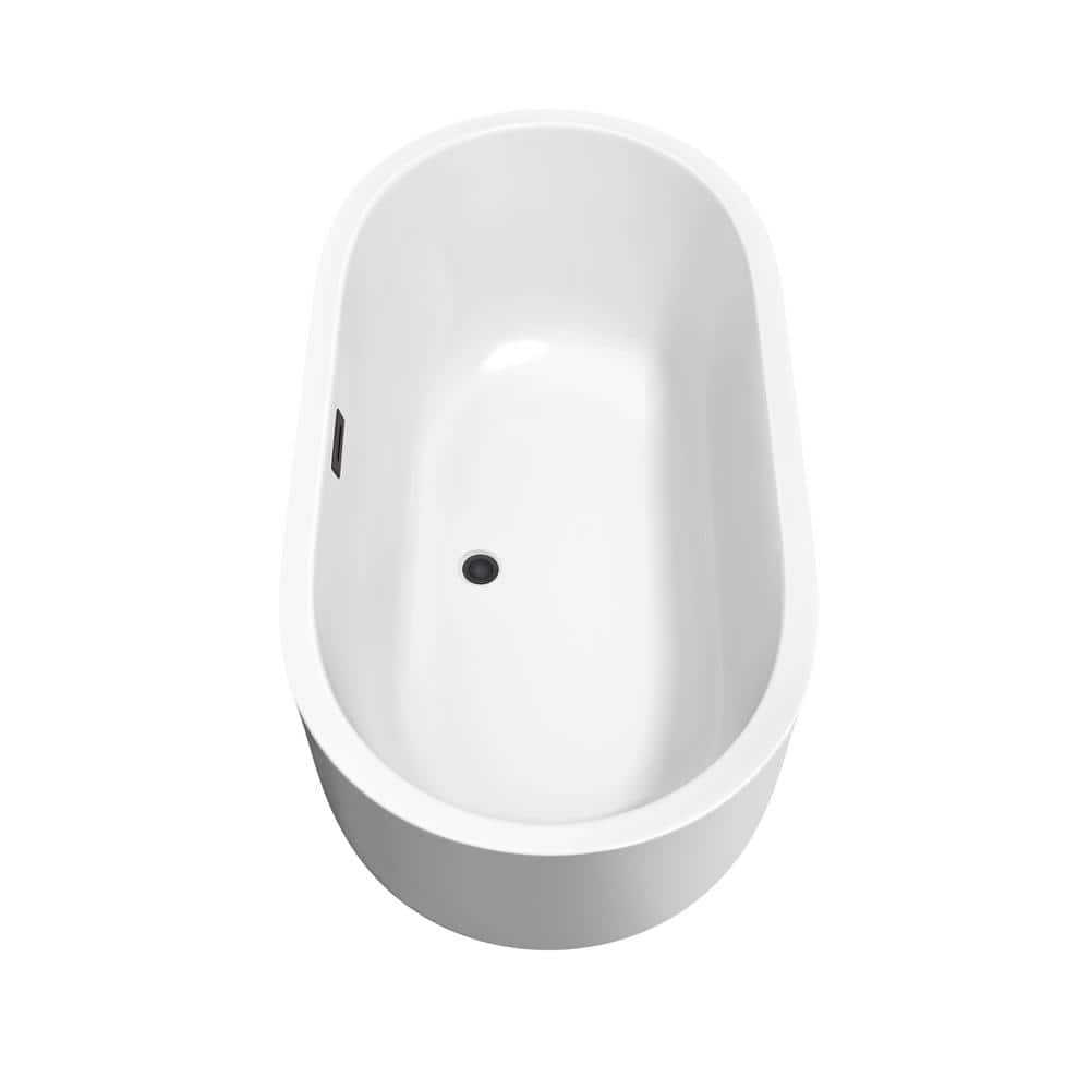 Wyndham Collection Juliette 60 in. Acrylic Flatbottom Bathtub in White with Matte Black Trim and Faucet (3)