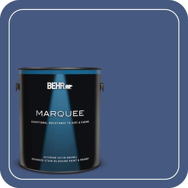 BEHR MARQUEE 1 gal. #M540-7 Optimum Blue Satin Enamel Exterior Paint & Primer (2)