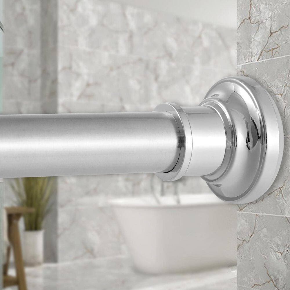 Numhew 30 in. to 100 in. Stainless Steel Adjustable Tension Shower Curtain Rod in Silver, No Drill, Non Slip (3)