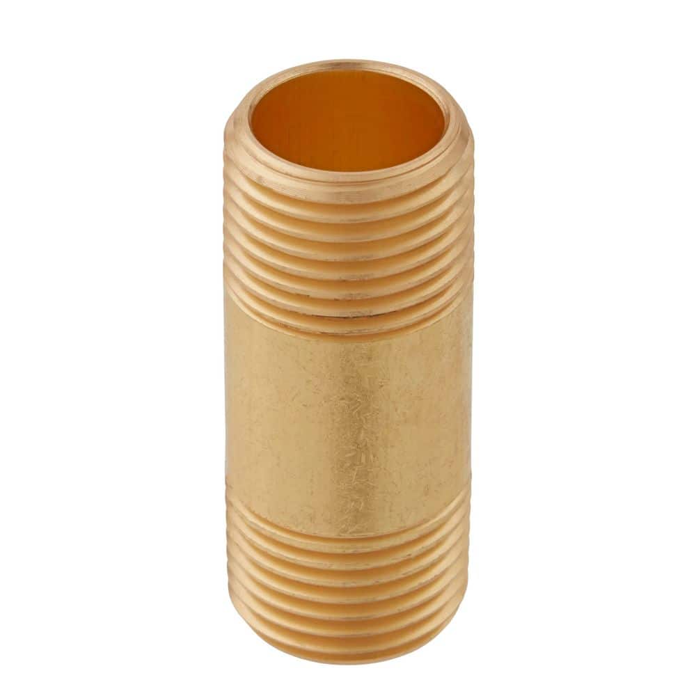 Everbilt 1/2 in. x 2 in. MIP Brass Nipple Fitting (4)