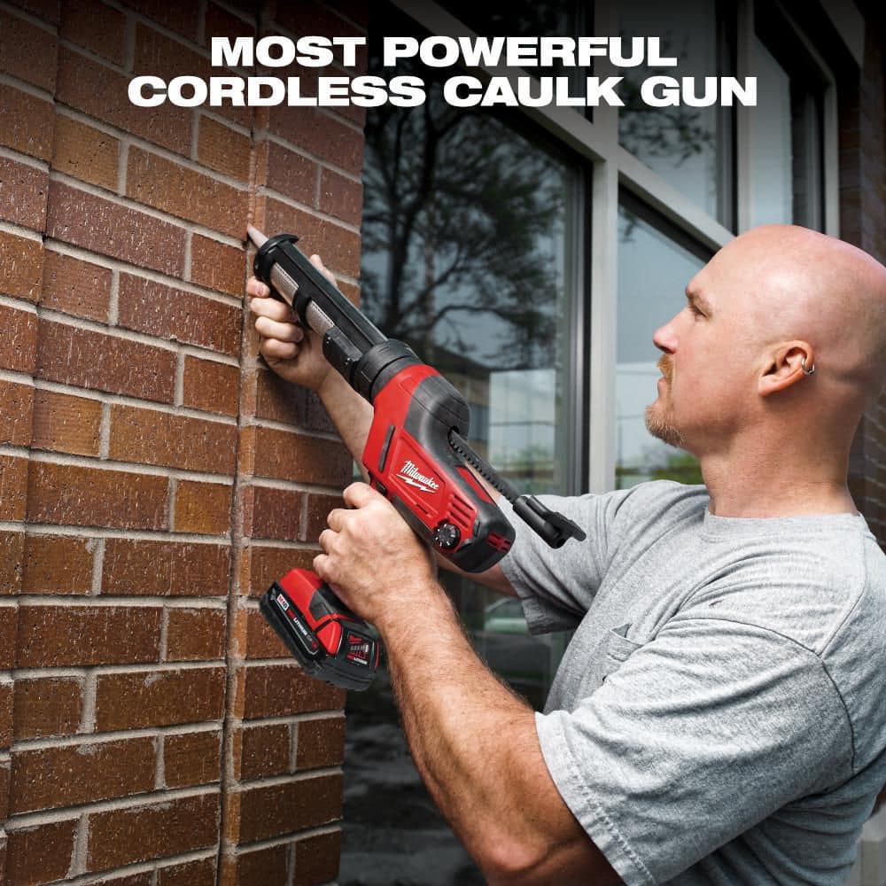 Milwaukee M18 18V Lithium-Ion Cordless 10 oz. Caulk and Adhesive Gun (Tool-Only) (2)