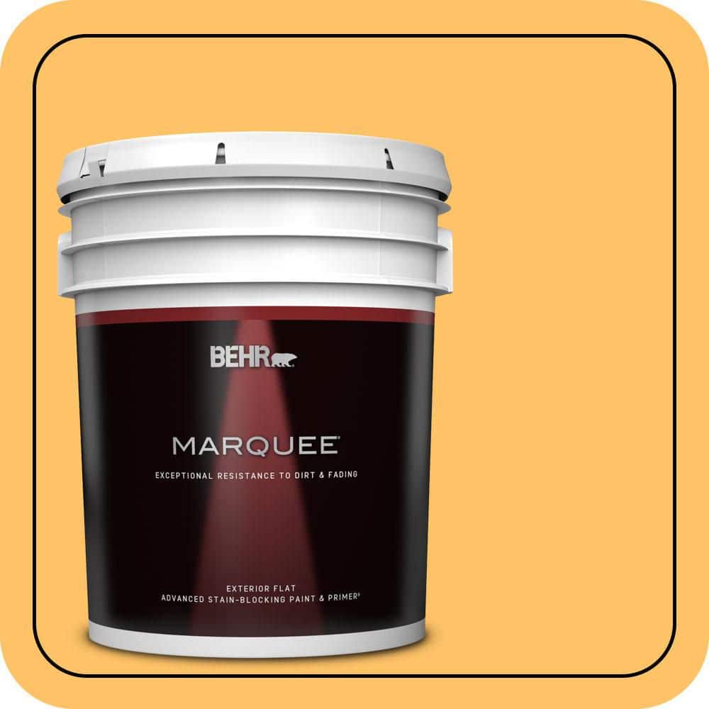 BEHR MARQUEE 5 gal. #PPU6-06 Honey Locust Flat Exterior Paint & Primer