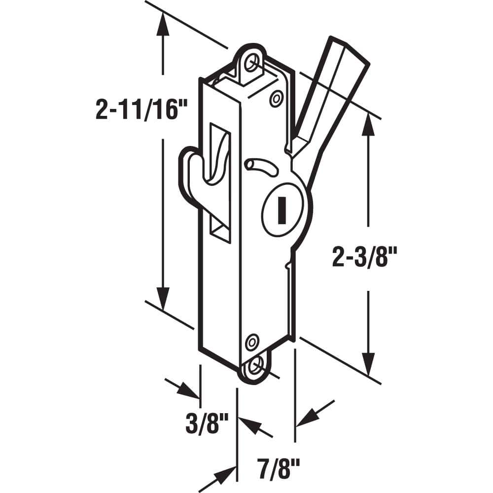 Prime-Line Steel Housing and Black Plastic Latch, Adams Rite (2)