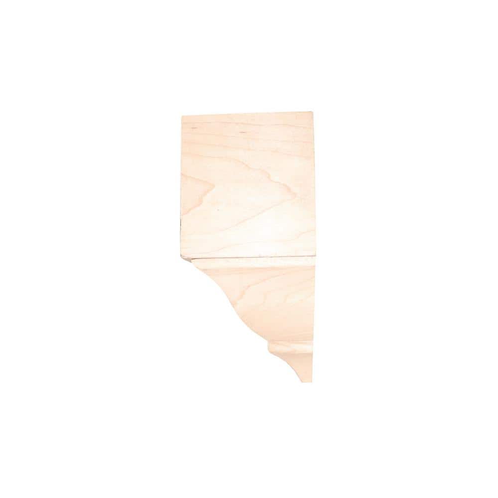 HOUSE OF FARA 5-3/4 in. D x 5-1/2 in. W x 5-1/2 in. L Unfinished Maple OS Crown Corner Block (1)