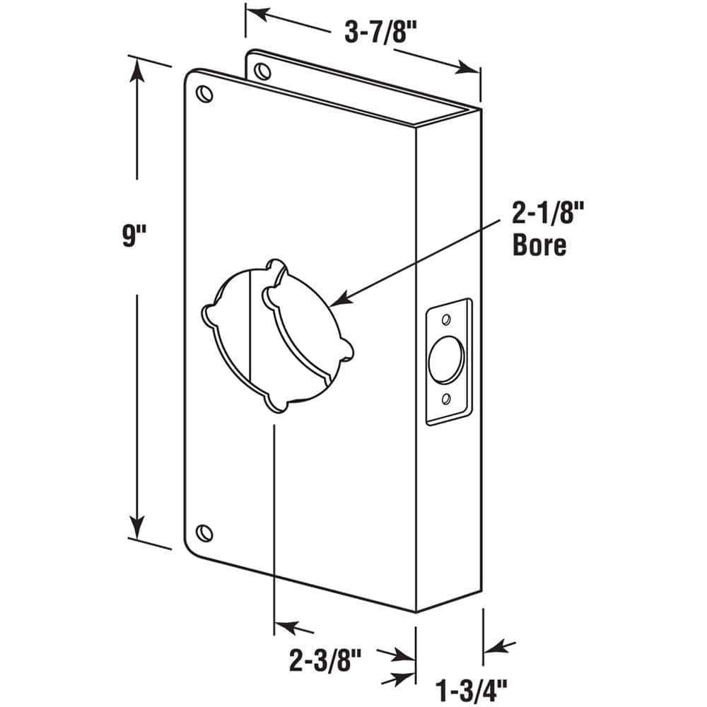 Prime-Line Lock and Door Reinforcer, 2-1/8 in. x 2-3/8 in. x 1-3/4 in., Brass (2)