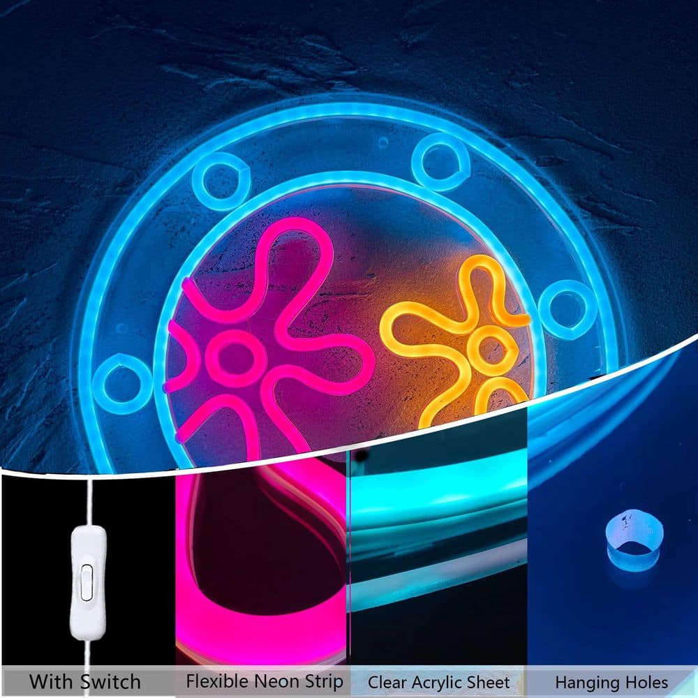 Afoxsos Ocean World Porthole LED Neon Sign USB Powered Handmade Silicone Wall Decor Night Light for Game Room Bedroom Party (3)