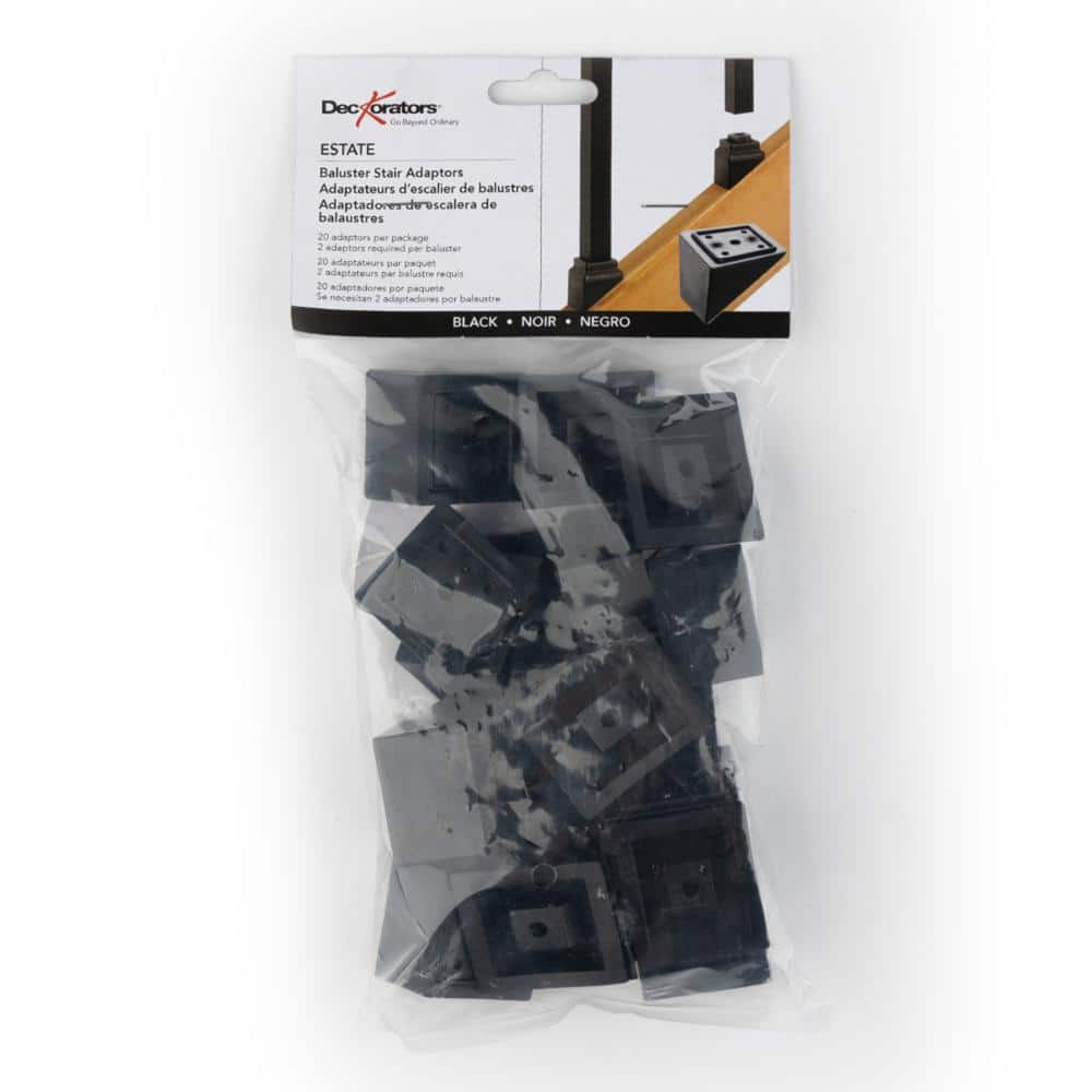 Deckorators 32 in. Black Square Baluster Stair Adapters (3)
