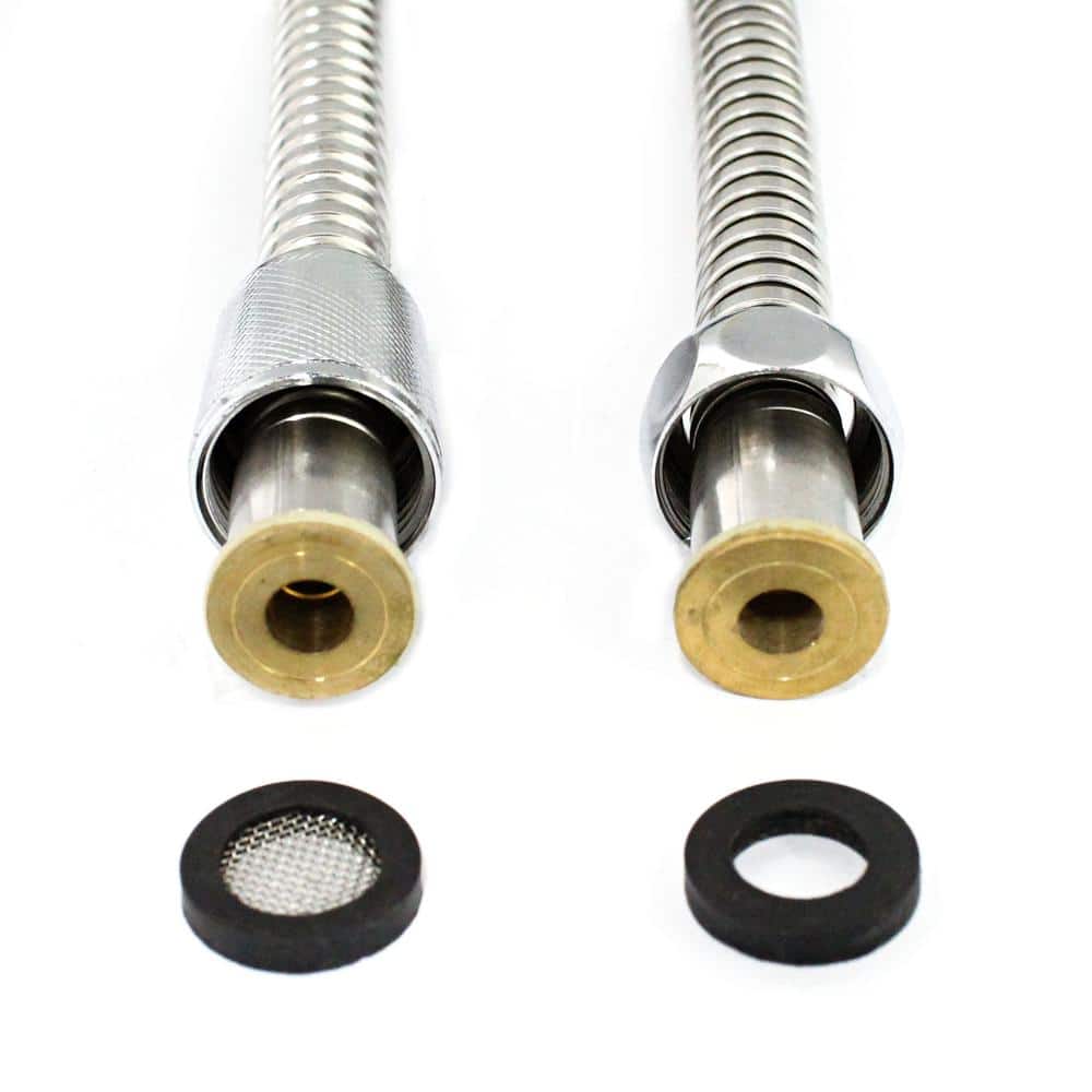 MODONA 100 in. (8.5 ft.) Premium Stainless Steel (SS304) Shower Hose with Brass Fittings and EPDM Inner Hose (2)