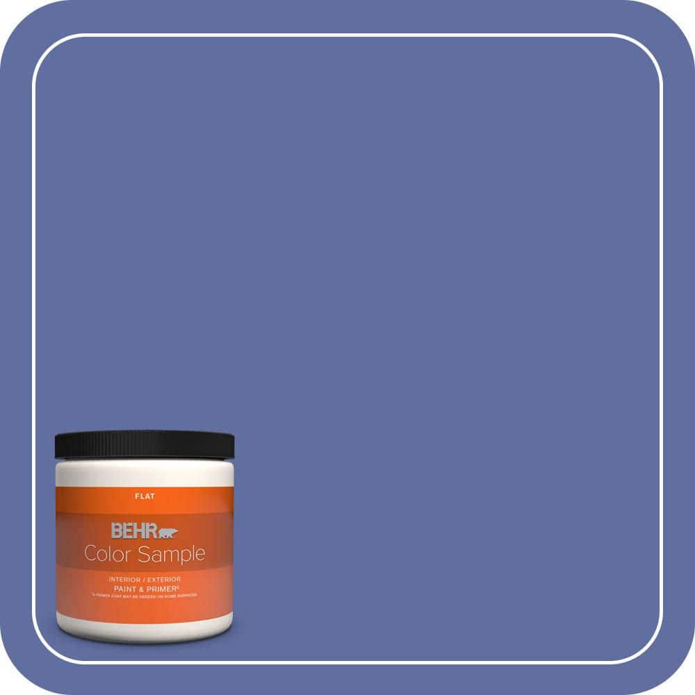 BEHR PREMIUM PLUS #610B-6 Stained Glass Flat Interior/Exterior Paint & Primer Color Sample (1)