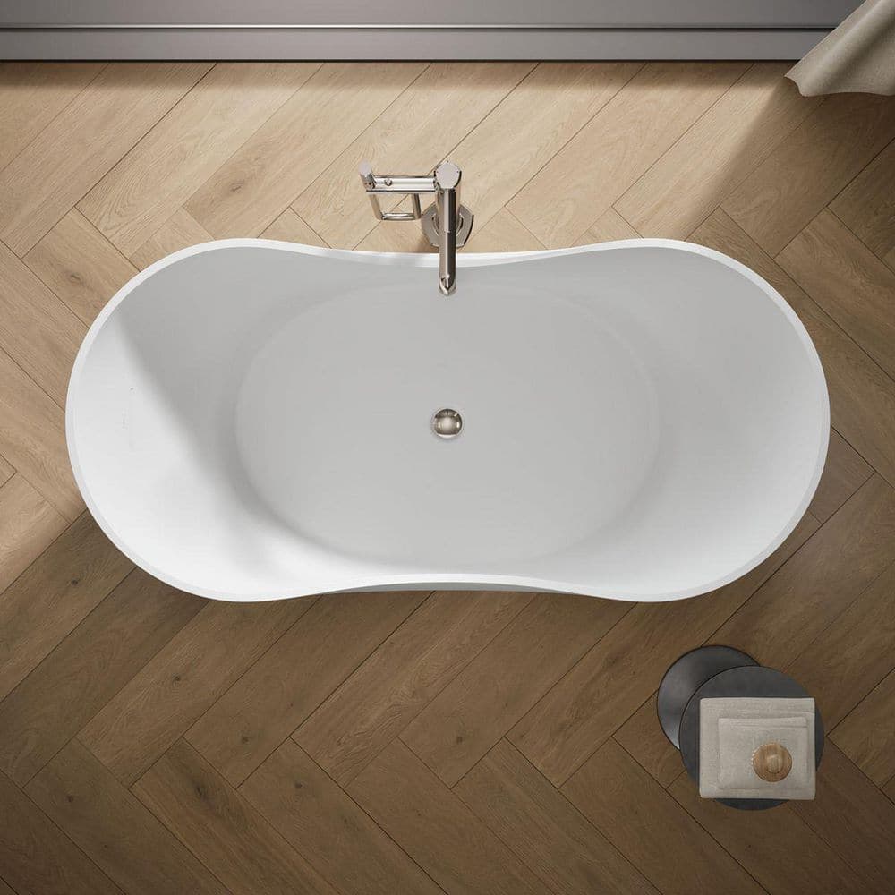KOHLER Abrazo 66 in. x 31.5 in. Soaking Bathtub with Center Drain in White (2)