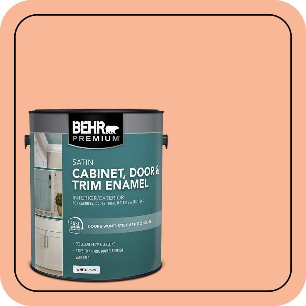 BEHR PREMIUM 1 gal. #P190-3 Melon Sorbet Satin Enamel Interior/Exterior Cabinet, Door & Trim Paint