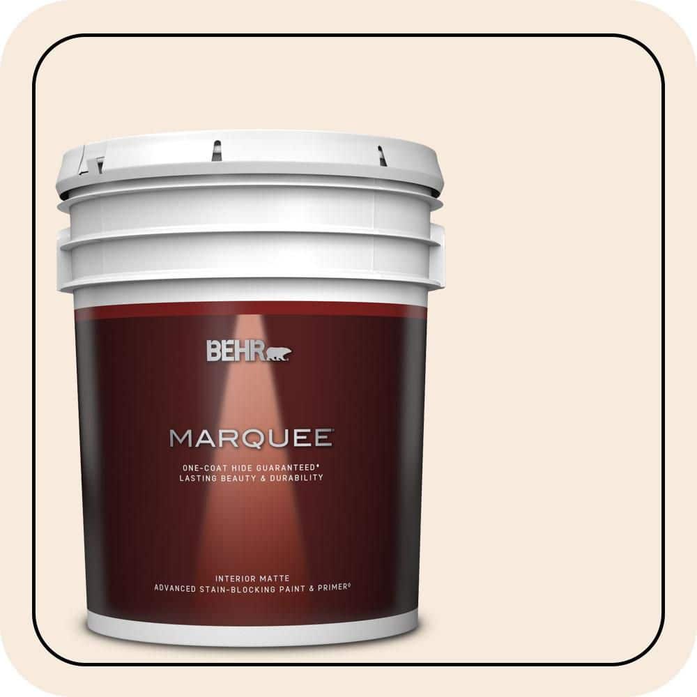 BEHR MARQUEE 5 gal. #RD-W15 Cotton Sheets Matte Interior Paint & Primer