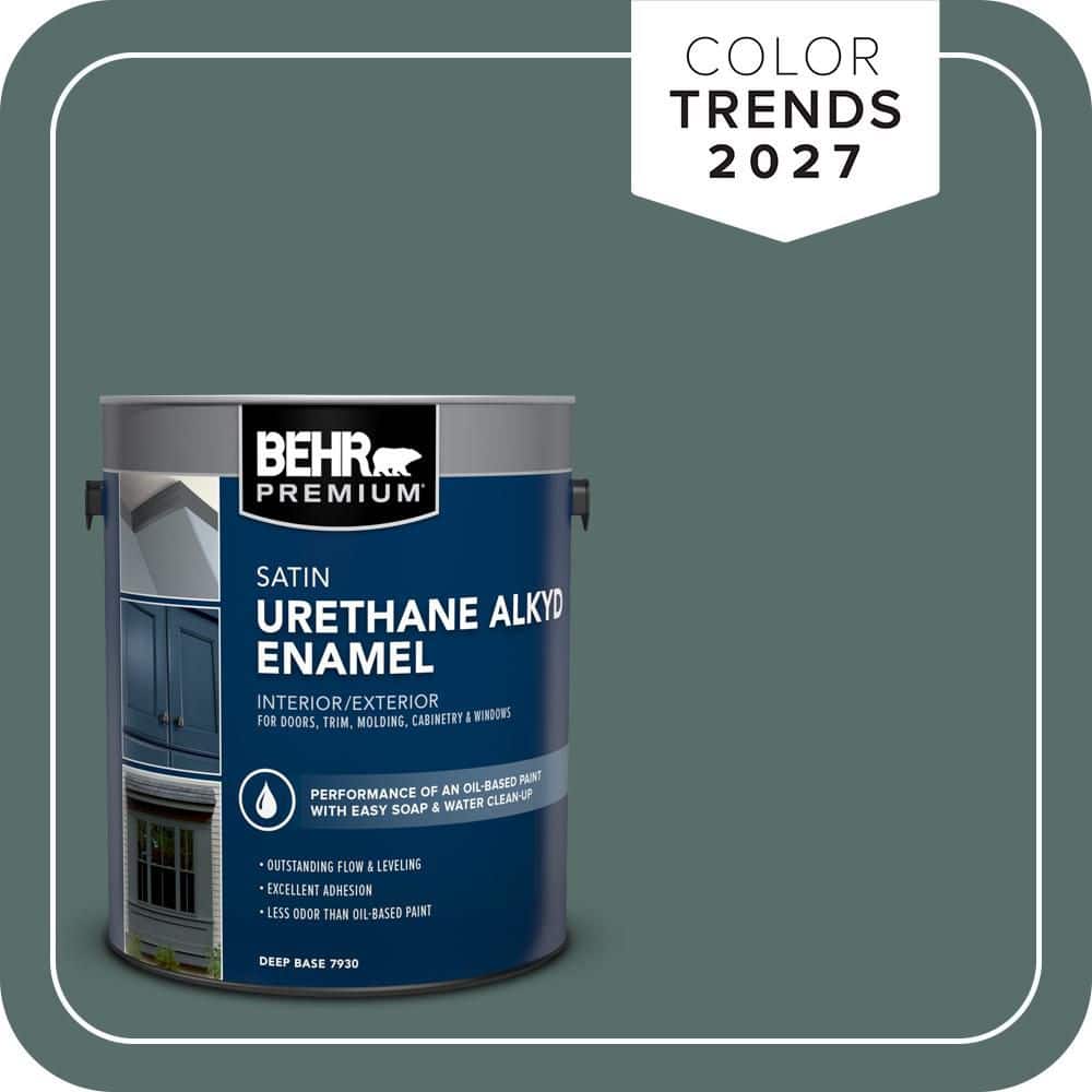 BEHR PREMIUM 1 Gal. #N430-6A Hidden Gem Urethane Alkyd Satin Enamel Interior/Exterior Paint (1)