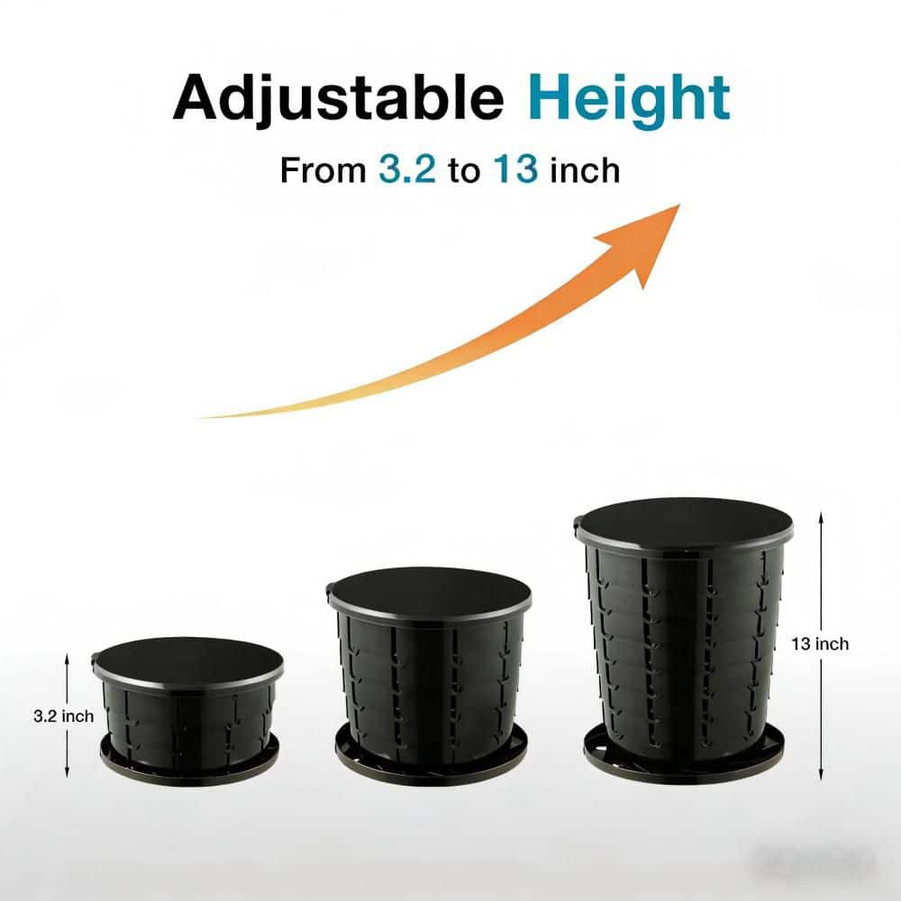 Wudkey Adjustable Height ABS Plastic Collapsible Portable Non-Electric Waterless Toilet, Camping Potty Toilet for Adults (2)
