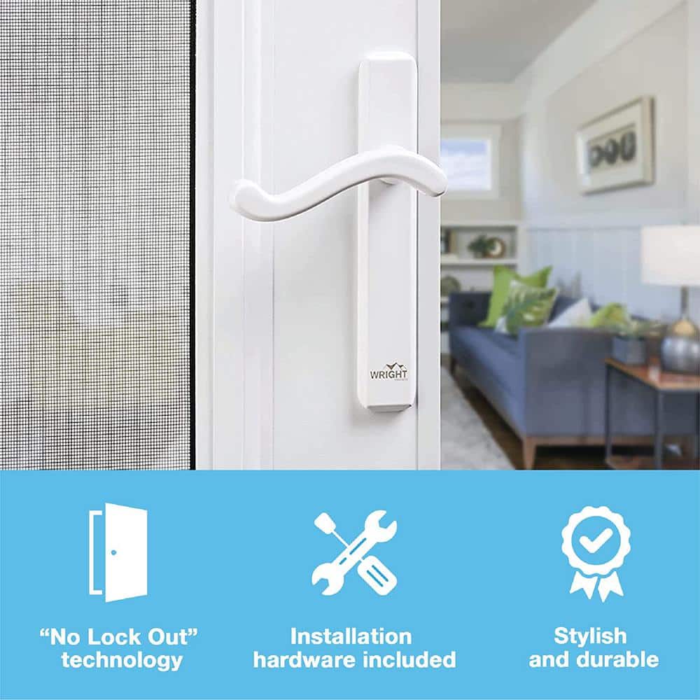 Wright Products Bayfield Surface Lever Mount Latch for Screen and Storm Doors, White (3)