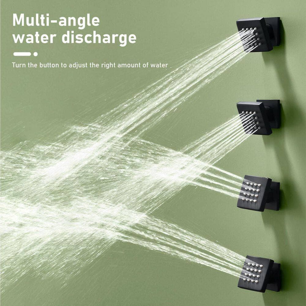 Helhom Premium 2-in 4-Jet Shower Body Spray in Matte Black with Adjustable Flow On/Off and 360-Degree Rotation (3)