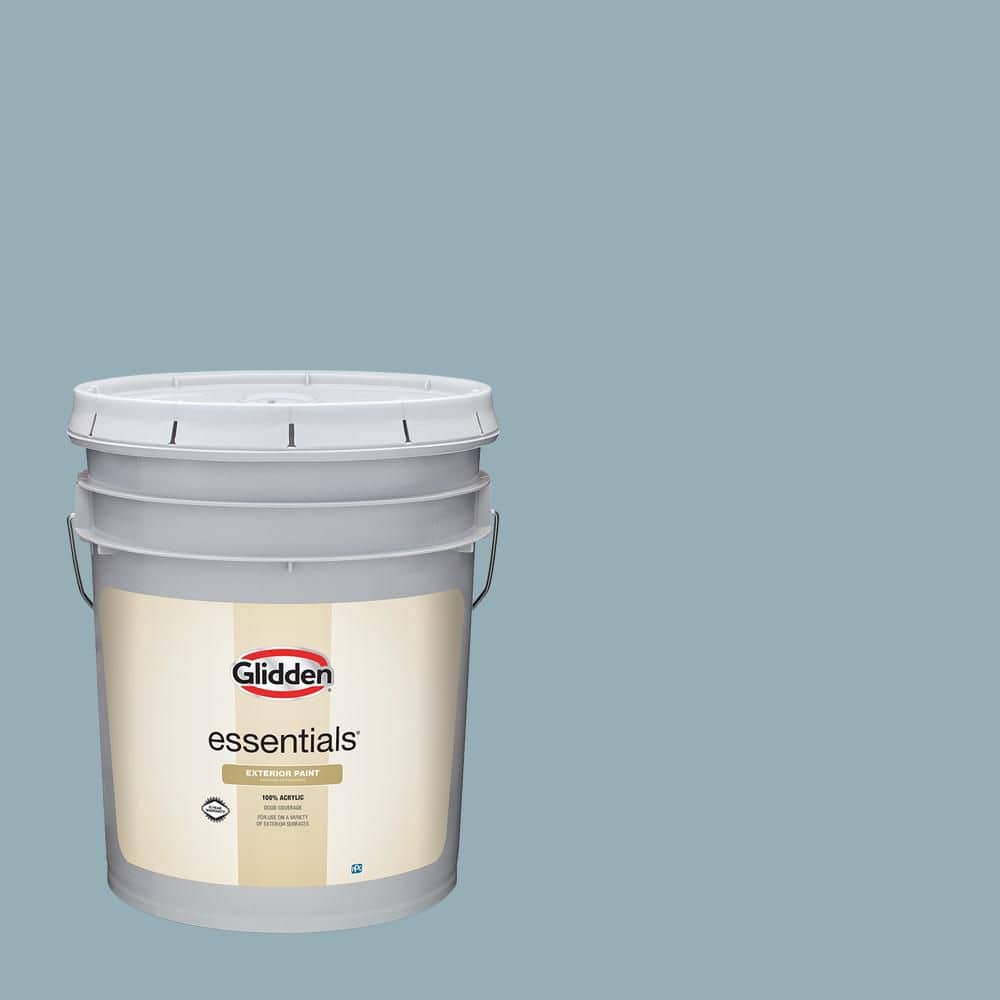 Glidden Essentials 5 gal. PPG1149-4 Mountain Stream Semi-Gloss Exterior Paint