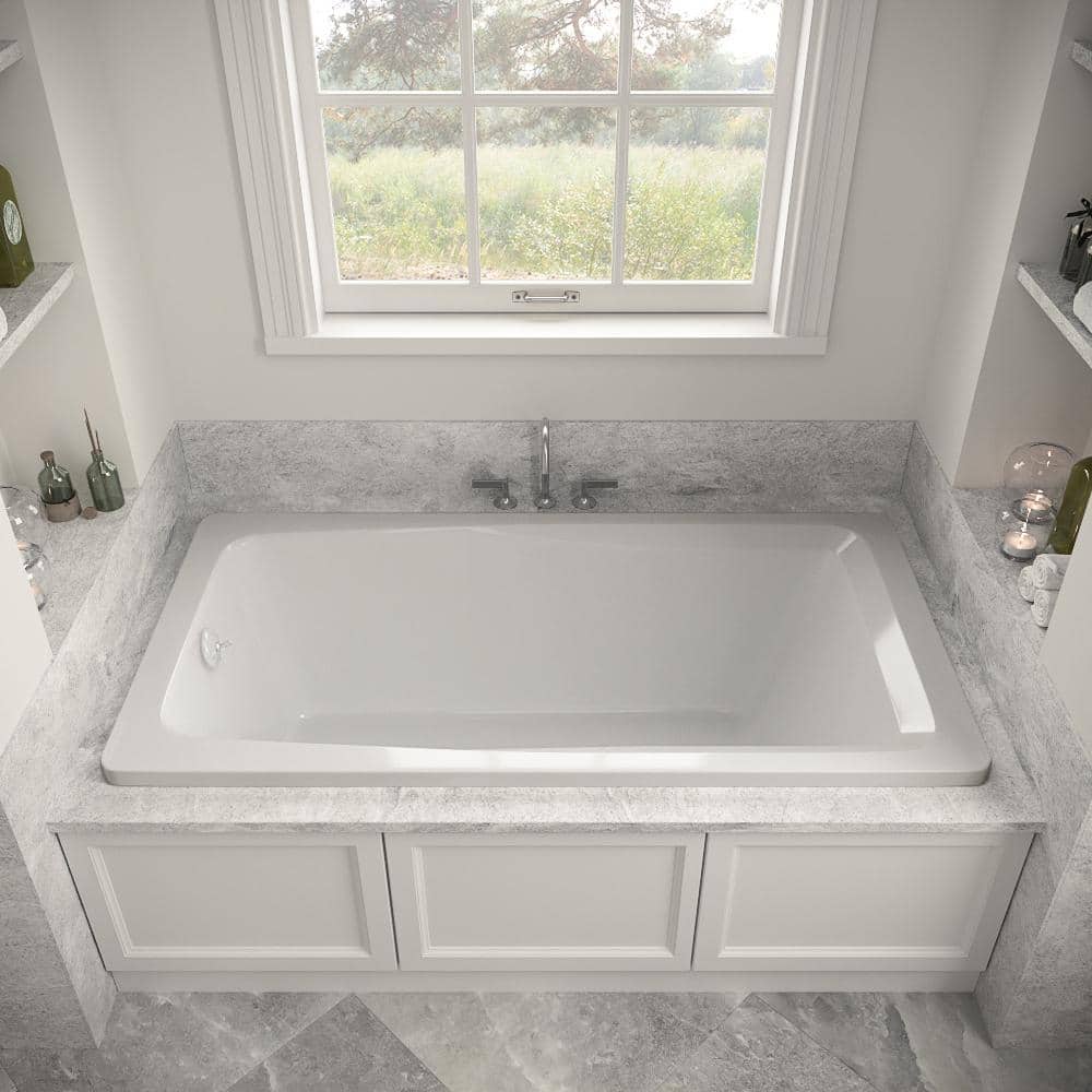 Streamline N-4420-760-WH 66 in. 34 in. Rectangular Acrylic Soaking Drop-In Bathtub, with Drain Glossy White (2)