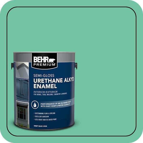BEHR PREMIUM 1 gal. #P420-4A Gem Silica Urethane Alkyd Semi-Gloss Enamel Interior/Exterior Paint (2)