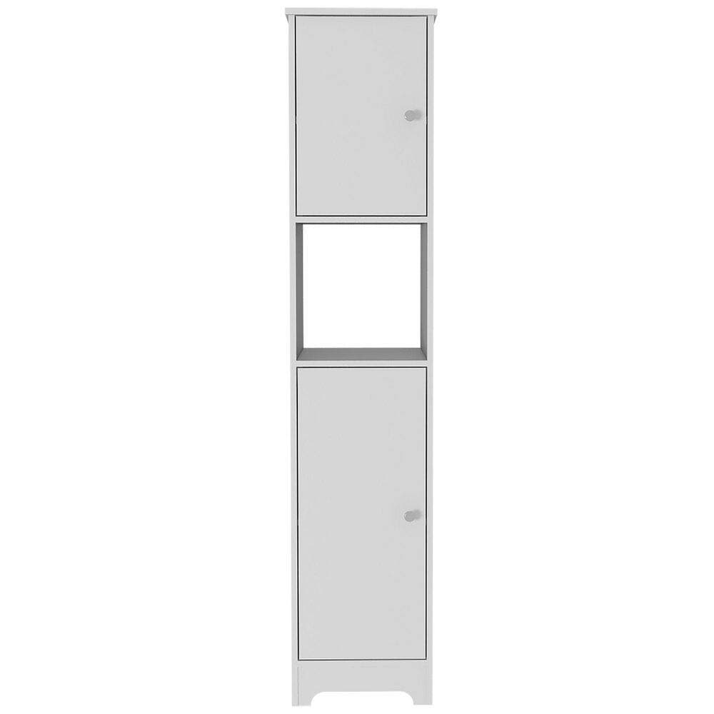 Tahanbath 14.37 in. W x 16.04 in. D x 67.80 in. H White MDF Freestanding Linen Cabinet with 1-Shelf (1)