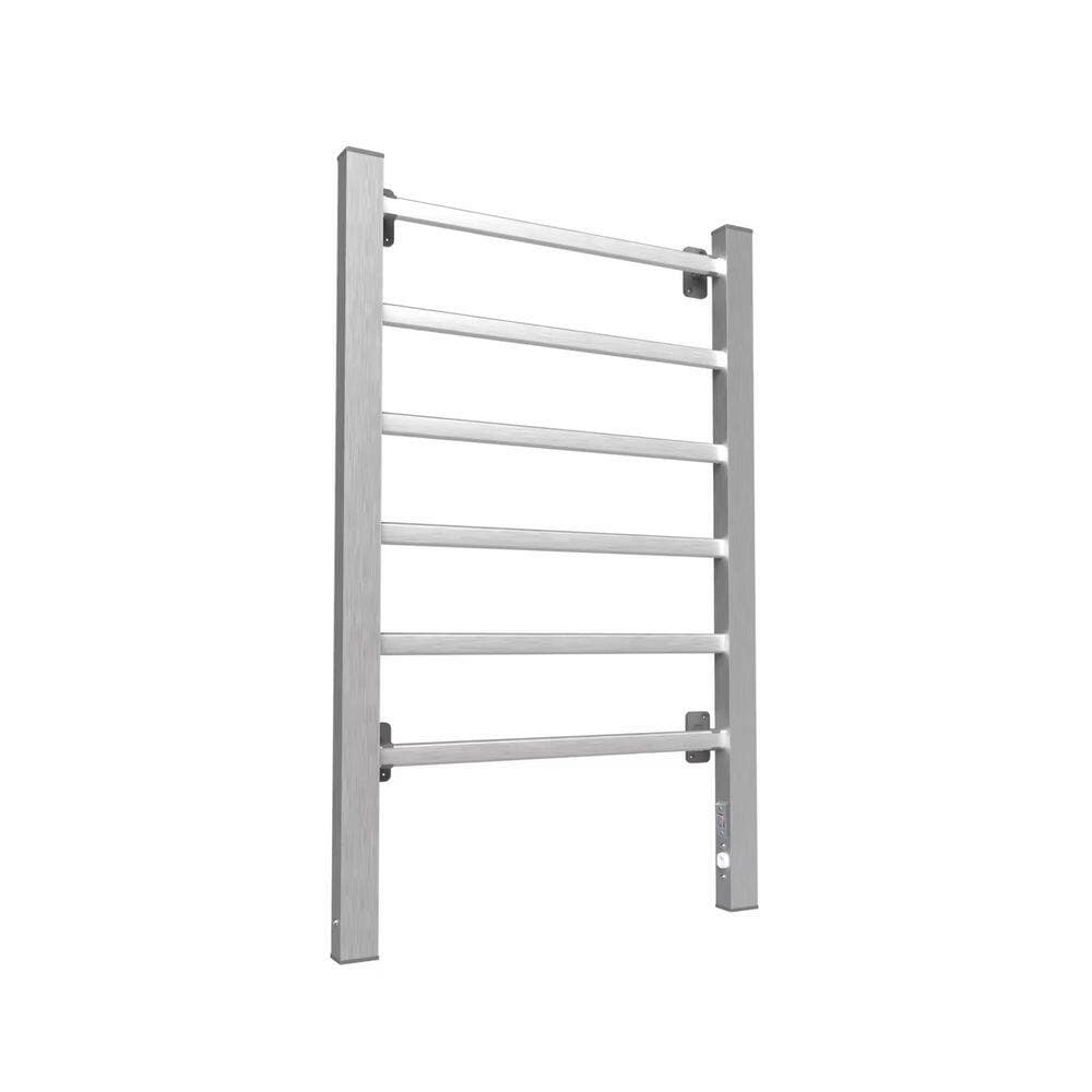 ACE DECOR 6 Bars Heated Towel Rack, Freestanding or Wall Mounted Hardwired Towel Warmer in Brushed Nickel Stainless Steel, 105W (2)