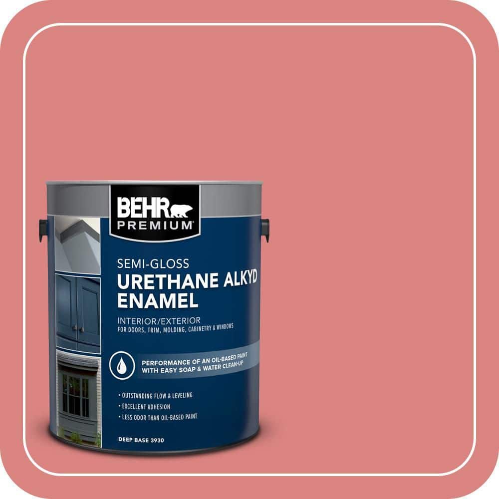 BEHR PREMIUM 1 gal. #M160-5 Pink Damask Urethane Alkyd Semi-Gloss Enamel Interior/Exterior Paint