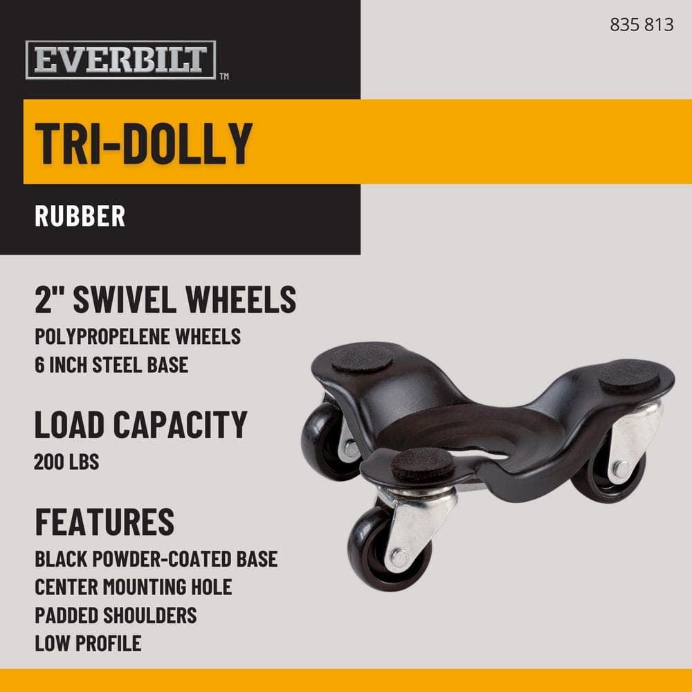 Everbilt 6 in. 200 lb. Capacity Steel Furniture Moving Dolly (2)