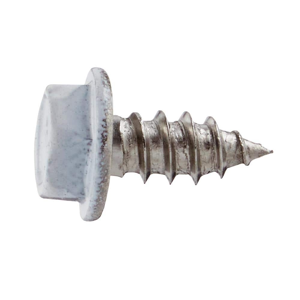 Everbilt #8 x 3/8 in. White Stainless Steel Hex Head Gutter Sheet Metal Screw (25-Pack) (3)