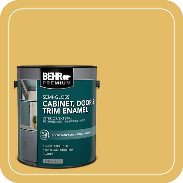 BEHR PREMIUM 1 gal. #MQ4-12 Dandelion Wish Semi-Gloss Enamel Interior/Exterior Cabinet, Door & Trim Paint (2)