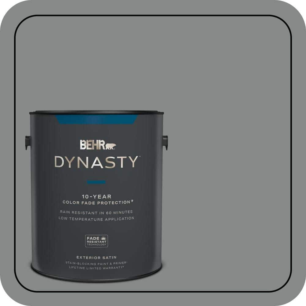 BEHR DYNASTY 1 gal. #N460-5 Slate Rock Satin Enamel Exterior Stain-Blocking Paint & Primer