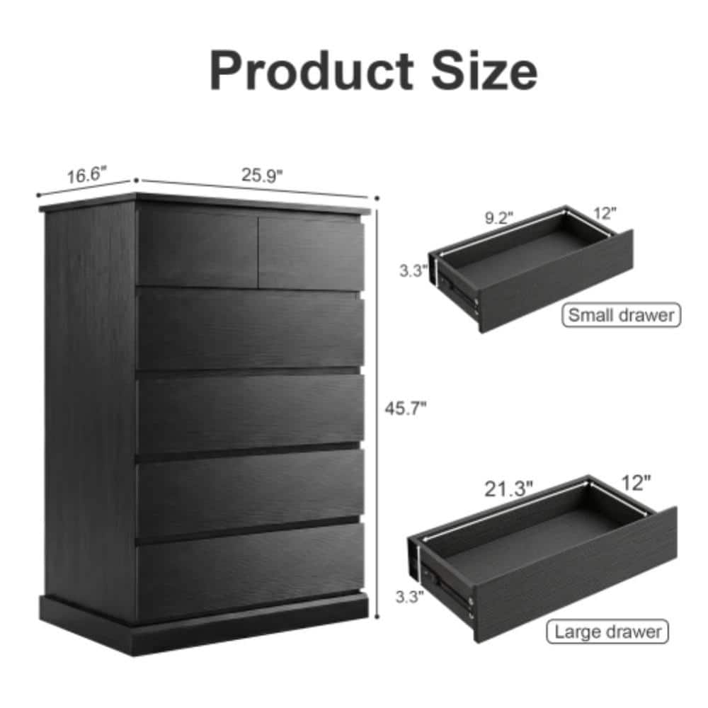 Unbranded 25.9 in. W x 16.6 in. D x 45.7 in. H Bathroom Black Linen Cabinet (2)