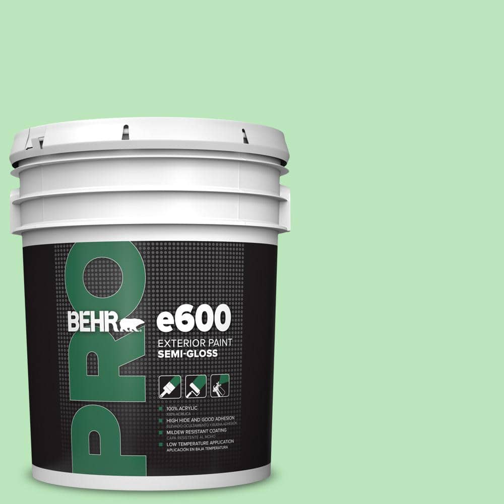 BEHR PRO 5 gal. #P390-3 Mint Parfait Semi-Gloss Exterior Paint
